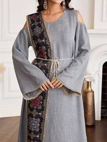 Al Najma Vestido árabe conservador para mujer - Multicolor - Ver 2