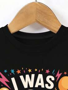 Maglietta casual e comoda da ragazzo con stampa "Ho 6 anni, ora 7", maglietta nera rotonda creativa e versatile con stampa "Birthday Boy", camicia casual morbida adatta per ragazzi e feste di compleanno (tutte le stagioni), adatta per bambini e neonati (facile da lavare, amata dai genitori), abbigliamento vivace per bambini, maglietta stampata vibrante, tessuto maglia confortevole, maglietta a maniche corte con stampa per bambini - Multicolore - Visualizzare 5