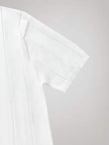 Officeau Men's Spring/Summer Crew Neck Short Sleeve Ribbed Knit Top, Retro Gentleman Style, Casual And Versatile Everyday Knit Top, Designer Men's Knit Shirt - White - View 4