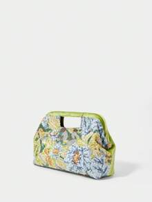 SHECARRY Túi xách nữ, ví cầm tay nữ, họa tiết hoa và cây cỏ đính sequin, thời trang, thanh lịch, đơn giản, cá tính, đa năng, thích hợp cho đi biển, kỳ nghỉ, du lịch, mùa hè, ven biển, tiệc bãi biển, hẹn hò, hàng ngày, mua sắm, trà chiều, túi đi biển (Họa tiết ngẫu nhiên). - màu xanh lá - Xem 2