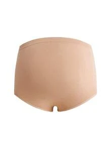 Seamless Maternity Underwear, Comfortable Pregnancy Anti-Flashing Seamless Maternity Panties - Apricot - View 5