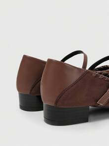 Sleekvia Women's Buckle Design Casual Versatile Flat Shoes - Coffee Brown - View 3