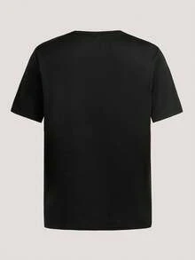 Driftmere Ins Street Style Men's Geometric U-Letter Print Round Neck Loose Casual Short Sleeve T-Shirt - Black - View 2