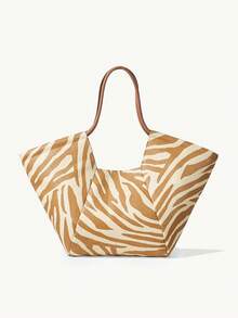 SHECARRY BOLSO DE TELA CON ESTAMPADO TOTAL PARA MUJER, ADECUADO PARA USO CASUAL Y DE VACACIONES - Multicolor - Ver 2