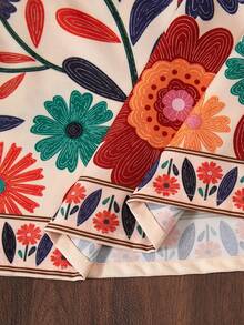 Sparklyn 女童沙滩度假基本款吊带上衣+宽松七分裤 编织花卉两件套 - 彩色 - 查看 7