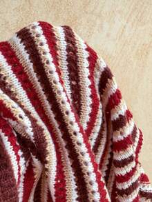 Soleia Women's Striped Pattern Halter Neck Bodycon Sexy Sleeveless Sweater Jumpsuit - Multicolor - View 7