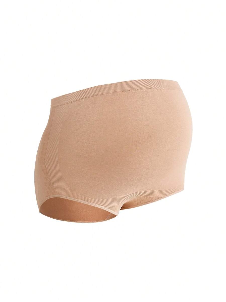 Seamless Maternity Underwear, Comfortable Pregnancy Anti-Flashing Seamless Maternity Panties - Apricot - View 1
