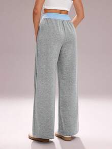 Sovereign Charm Women's Drawstring Waist Pleated Casual Versatile Daily Wear & Sports Wide Leg Pants - Multicolor - View 2