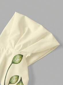 SHEIN MOD Đầm midi nữ trễ vai in hoa, thanh lịch, thắt eo, thích hợp cho hẹn hò và tiệc tùng. - Màu vàng - Xem 6