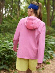 In My Nature 女士休闲户外连帽拉链防风外套 - 紫色 - 查看 5