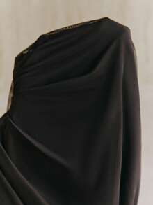 Anewsta New Elegant Fashion Holiday New Year Party Date Fitted Elastic Ruched Mesh Bodysuit For Women, Versatile & Sexy, Spring/Summer - Black - View 8