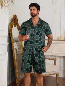 DAZY Men's Summer Short Sleeve Top And Shorts Floral Pajama Set - Multicolor - View 5