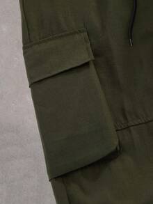 STYNVO Men's Solid Color Slant Pocket Elastic Waist Casual Cargo Pants Army Pants Men's Tactical Pants Men Cargos Pants Men Cargo Pants Army Green Men's Cargo Pant - Army Green - View 6