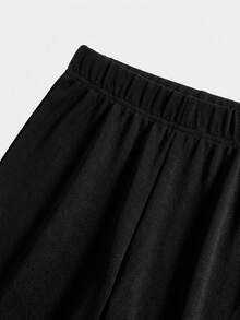 Firerie Kids Firerie Kids Nova Glow 少女休闲街头时尚通勤上学风条纹阔腿直筒裤，深灰色 - 黑色 - 查看 7