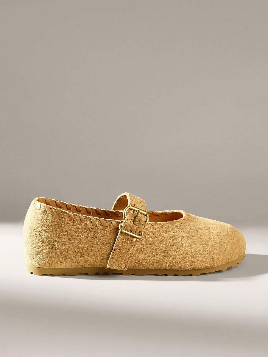 Solecia Giày lười nữ kiểu dáng thường ngày, có khóa cài. - Màu Khaki - Xem 1