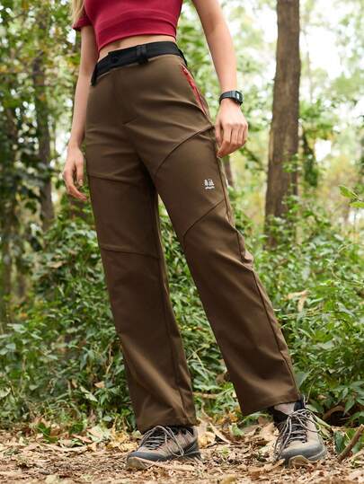 In My Nature Women's Contrast Color Slant Pocket Outdoor Fashion Straight Leg Hiking Pants