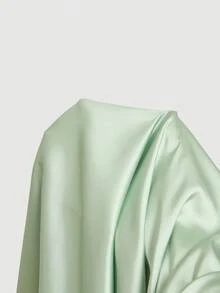 SHEIN MOD 女士纯色深V领鱼尾下摆优雅吊带中长连衣裙 - 綠色 - 查看 7