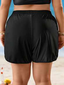 Swim Vcay Quần bơi cỡ lớn dành cho kỳ nghỉ hè, đi biển, màu trơn, cạp chun. - màu đen - Xem 2