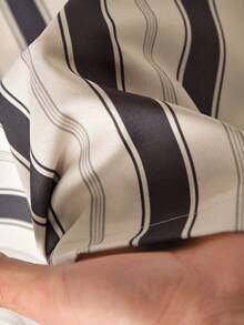 Rusticease Pantalones casuales de pierna ancha con cintura elástica y estampado de rayas para mujer - Multicolor - Ver 6