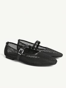 CUCCOO CHICEST Women's Summer Versatile Mesh Slip-On Flat Sandals - Black - View 2