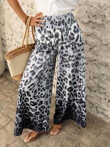 Brillora Women's Loose Wide Leg Printed Woven Pants, Spring/Summer Vacation - Grey - View 5