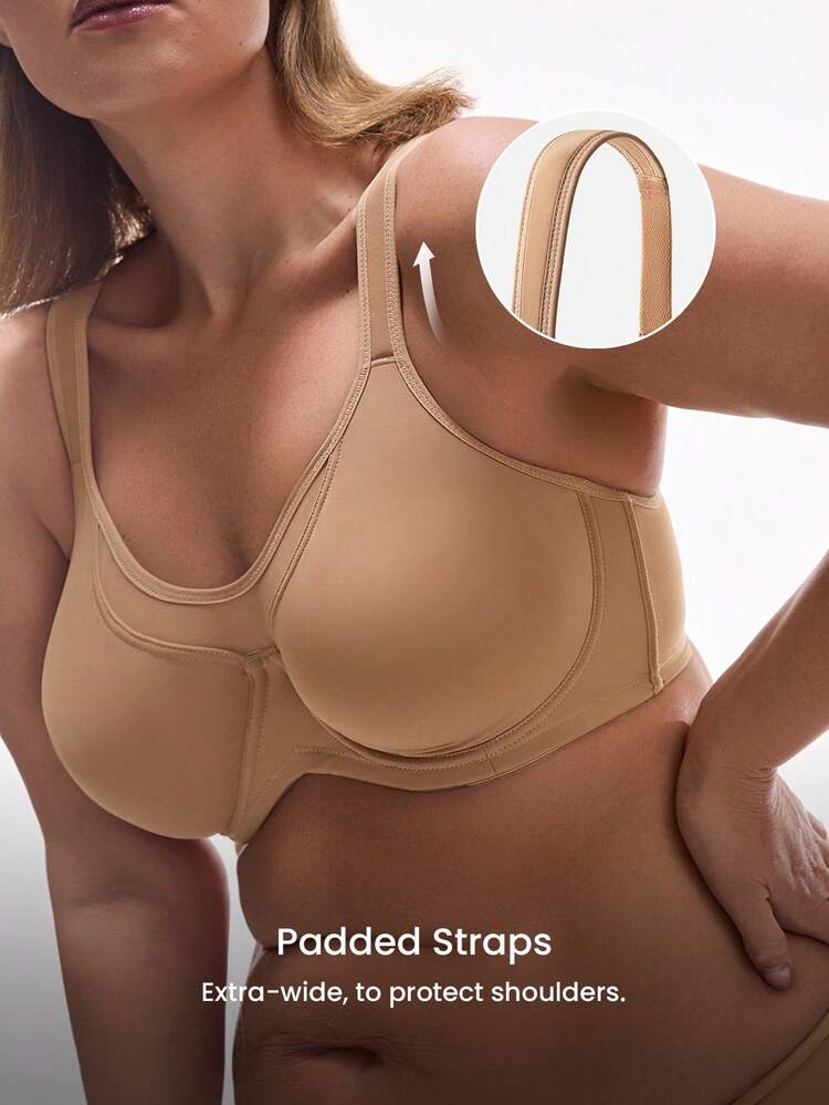 Plus Full Coverage Unlined Mesh Bra