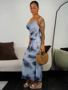 SAYEHFBABY 女士新款浪漫花卉网眼低胸鱼尾下摆中长紧身连衣裙，性感优雅的长裙，春夏装，海滩，办公室，派对，度假，波西米亚风，夏威夷，音乐节，约会，婚礼，毕业典礼 - 彩色 - 查看 6