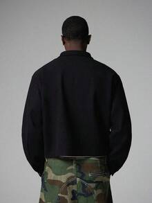 STYNVO Men's Casual Zip-Up Jacket With Metal Buckle - Black - View 2