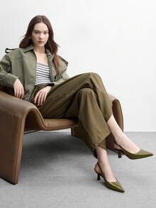 CUCCOO BIZCHIC 时尚尖头高跟女鞋 春季鞋 - 橄欖綠 - 查看 2