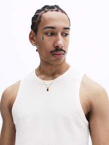 SUMWON Cream Textured Ribbed Tank Top With Matching Drawstring Shorts Summer Co-Ord Set Sleeveless Casual Outfit - Apricot - View 5