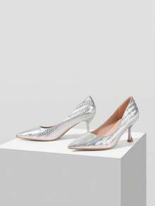 Mnmlis Women Pumps - Silver - View 2