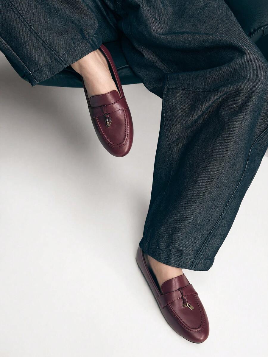 Mnmlis Zapatos planos para mujer - Burdeos - Ver 1