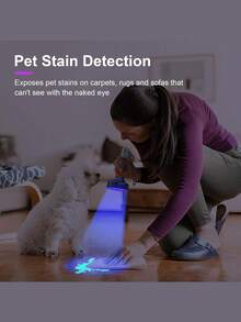 Ultraviolet Blacklight Flashlight, High Power LED Handheld UV Flashlight, Upgraded High Brightness Blacklight Detector, Can Be Used To Detect Dog Urine, Scorpions And Bed Bugs - violet light - View 7