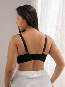 DesireSculpt 1 chiếc áo ngực có gọng phối ren dành cho nữ cỡ lớn - màu đen - Xem 2