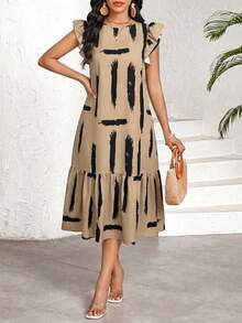 SHEIN Lady Holiday Dresses For Women Vacation Dress - Coffee Brown - View 4