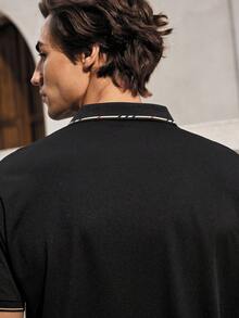 Mercer Haus 男士时尚简约短袖 Polo 衫，适合夏季、高尔夫运动，也适合在夏威夷等热带地区度过夏季假期。 - 黑色 - 查看 8