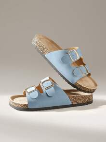 Solecia 新款女士平底休闲度假沙滩通勤拖鞋 - 淺藍色 - 查看 6