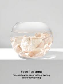 LUVLETTE 低腰刺绣优雅内衣花卉蕾丝绑带三角裤 - 杏色 - 查看 7