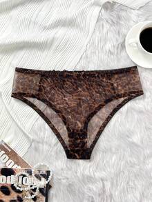 1件豹纹印花女士性感蕾丝低腰内裤 - 彩色 - 查看 10