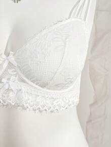PetitDoll Plus Size Lace Underwire Bra Wedding - White - View 3