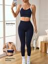 Slayform Contrast Trim Camisole And High Waist Solid Color Leggings Fashion Sports Suit