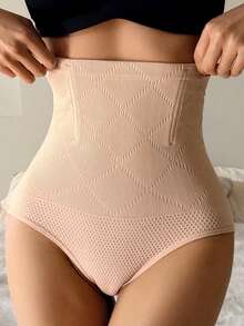 DAZY 无缝无痛收腰塑形打底裤，适合春夏穿着，女士塑身裤 - 杏色 - 查看 5