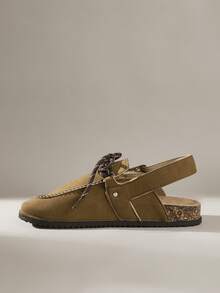 Solecia Women's Buckle Design Casual Versatile Flat Shoes - Brown - View 3