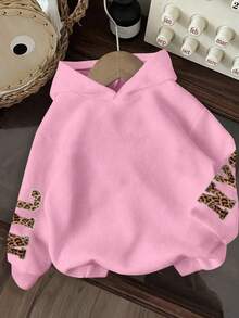 SHEIN 女士字母图案休闲套头卫衣，秋冬日常百搭长袖卫衣 - 粉色 - 查看 2