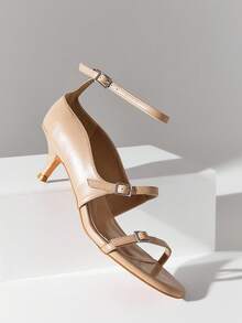 SHUZIA Giày sandal quai ngang gót nhọn gợi cảm dành cho nữ. - Màu be - Xem 7