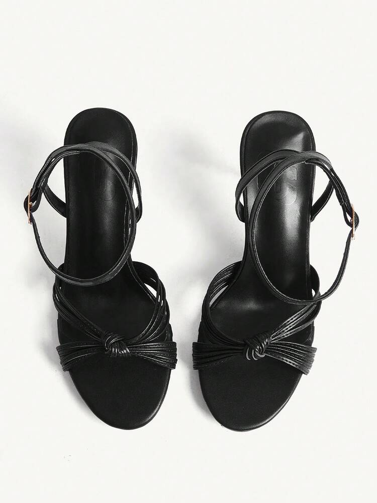 CUCCOO CHICEST Women's Fashion Round Toe Thin Strap Knotted Head Sexy Elegant Evening Party Party Style Thin Heel High Heel Sandals