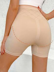 SHEIN Sommer Umstandsmode Umstandsmode Leggings Zweierpack, einfarbige lässige vielseitige Alltagsshorts, formende Shorts mit hoher Taille, nahtlose Shorts 2er Pack, nahtlos, super elastisch und nahtlose Umstandsleggings, Zweiteiler in Nude und Schwarz mit niedlichen Mustern. Formende Shorts, Shapewear Shorts mit hoher Taille, Body Shaper Kompressionsshorts 2er Pack Damen Shorts - Verschiedenfarbig - Übersicht 3