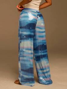 Athîral 女士抽绳腰扎染亮片宽松阔腿裤 - 彩色 - 查看 1