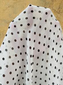 Vionelle 大码女士优雅波点图案连衣裙 - 杏色 - 查看 8