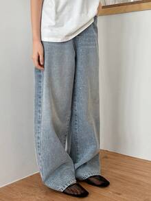 Dazy Kids Tween Girls' Pocketed Wide Leg Loose Casual Versatile Jeans - Blue - View 3